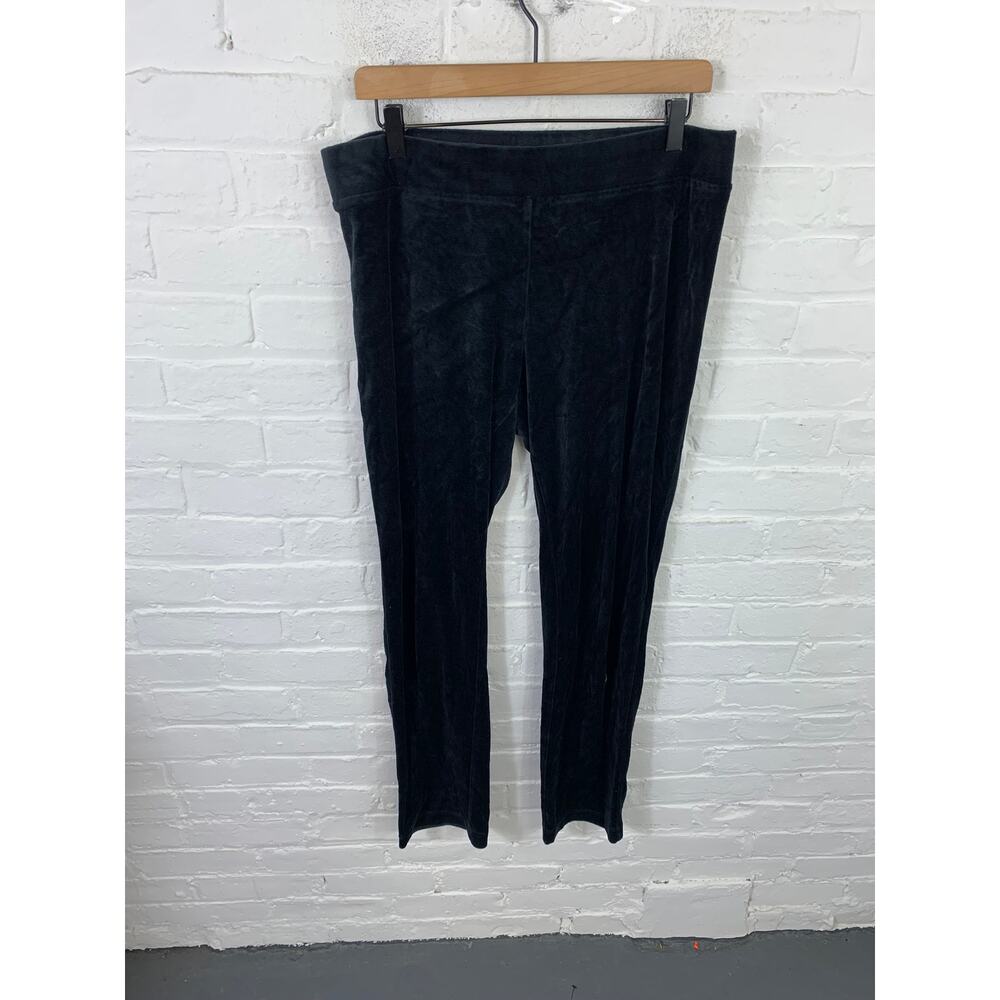 J. Jill Women's Slim Ankle Velvet Pull-On Pants Flat Front Black Size Medium